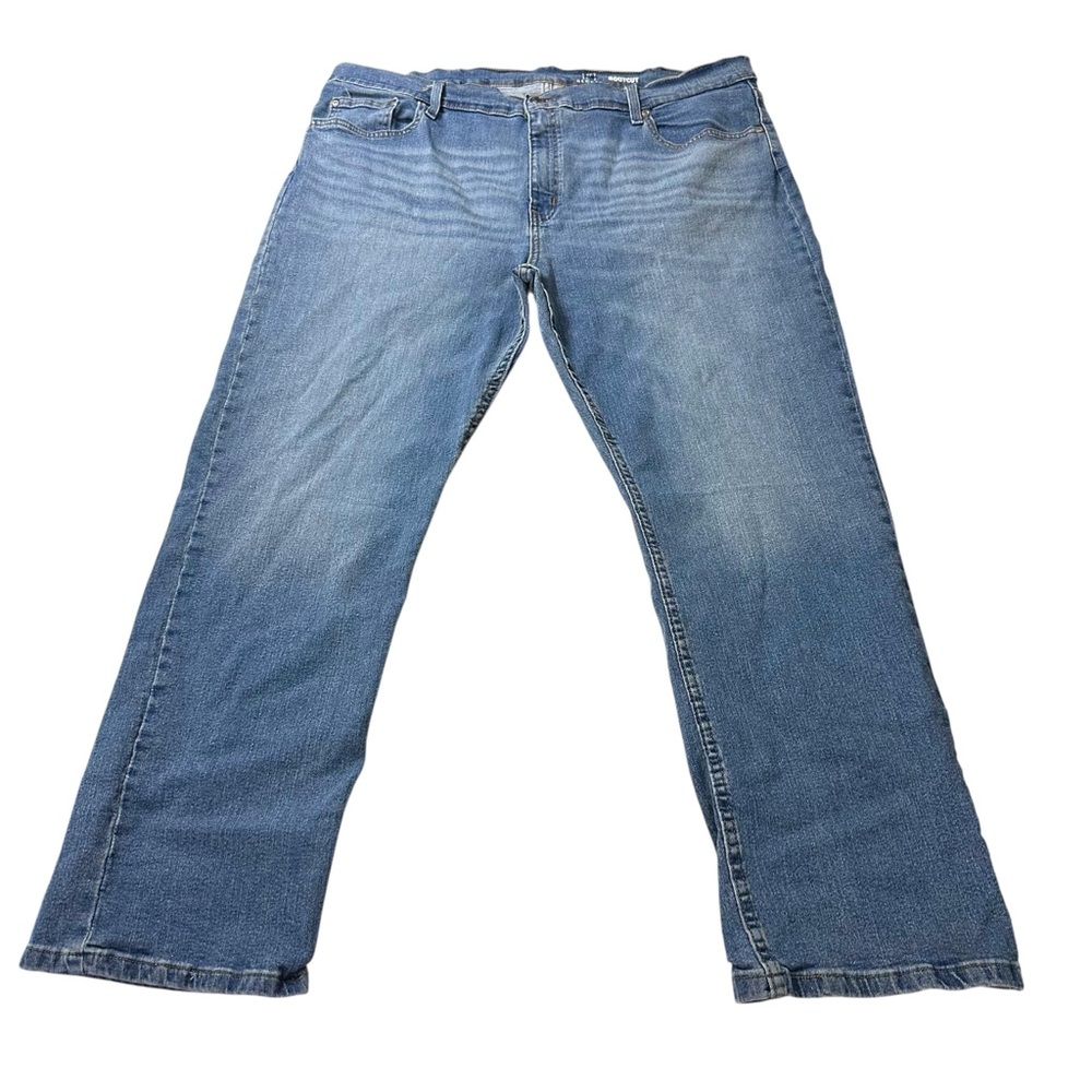 Pitford Menswear George Light Wash Blue Denim Jean Sz 42x30 Bootcut Stretch NWT